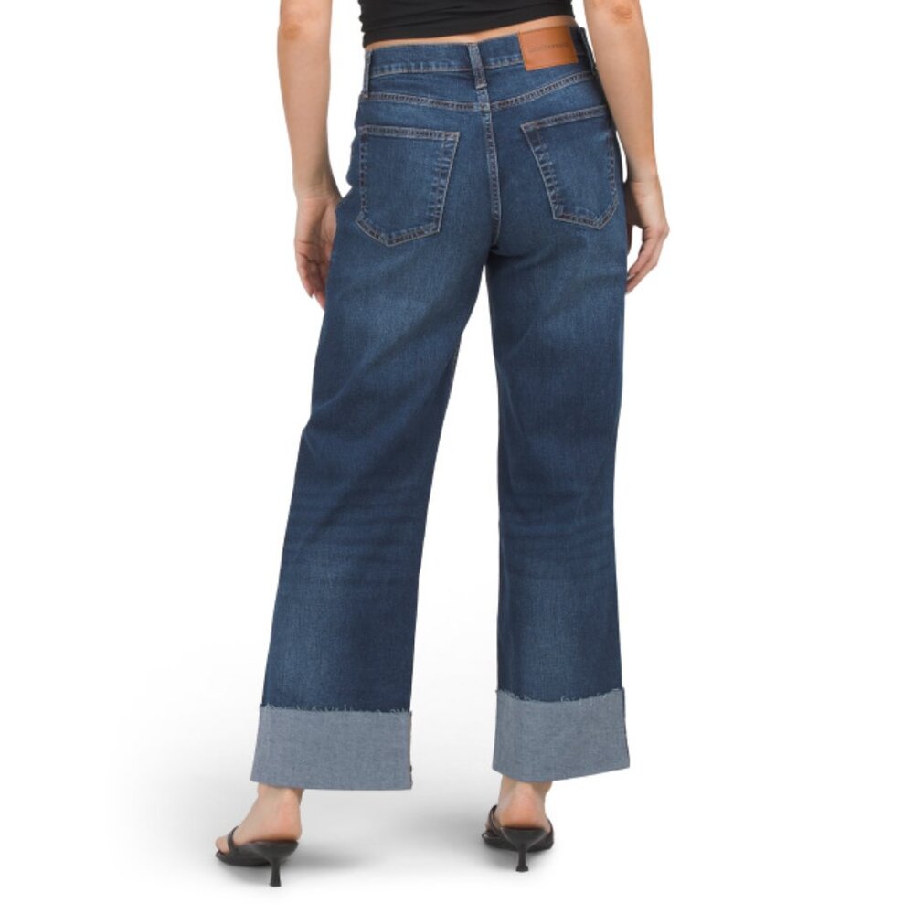 LUCKY BRAND Recline Drama Rinse High Rise Wide Leg With Cuff Jeans - Picture 2 of 2